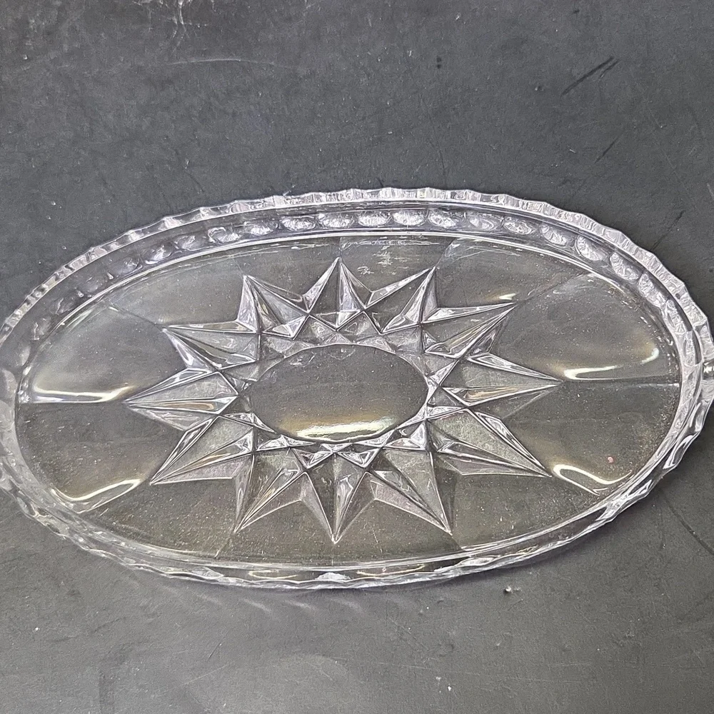 Brillant‎ West Germany Crystal Cream Sugar Tray Set W/ Original Box